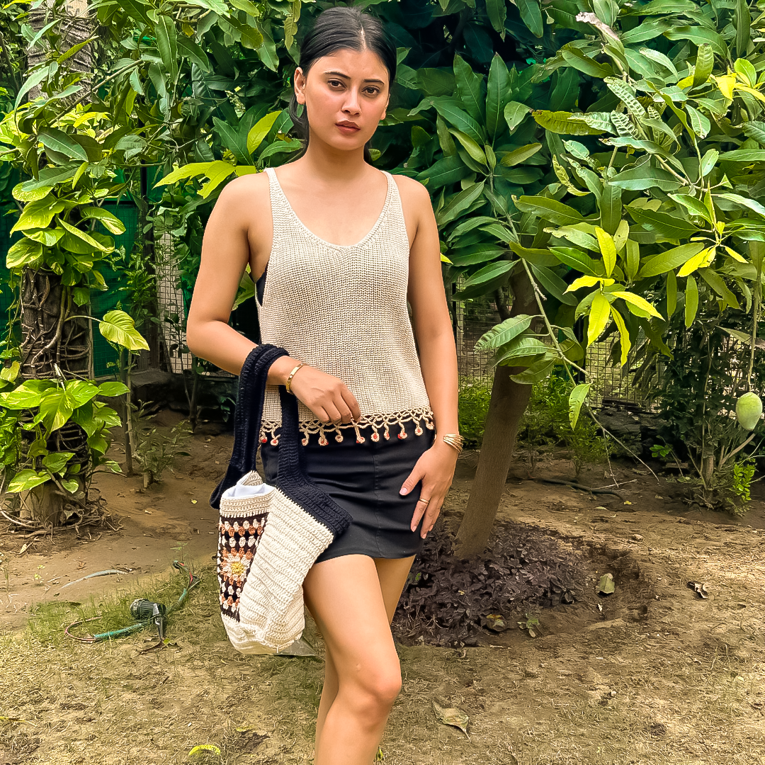 Lana Crochet Top – Eco-Friendly Handknitted Minimal Summer Top for Women