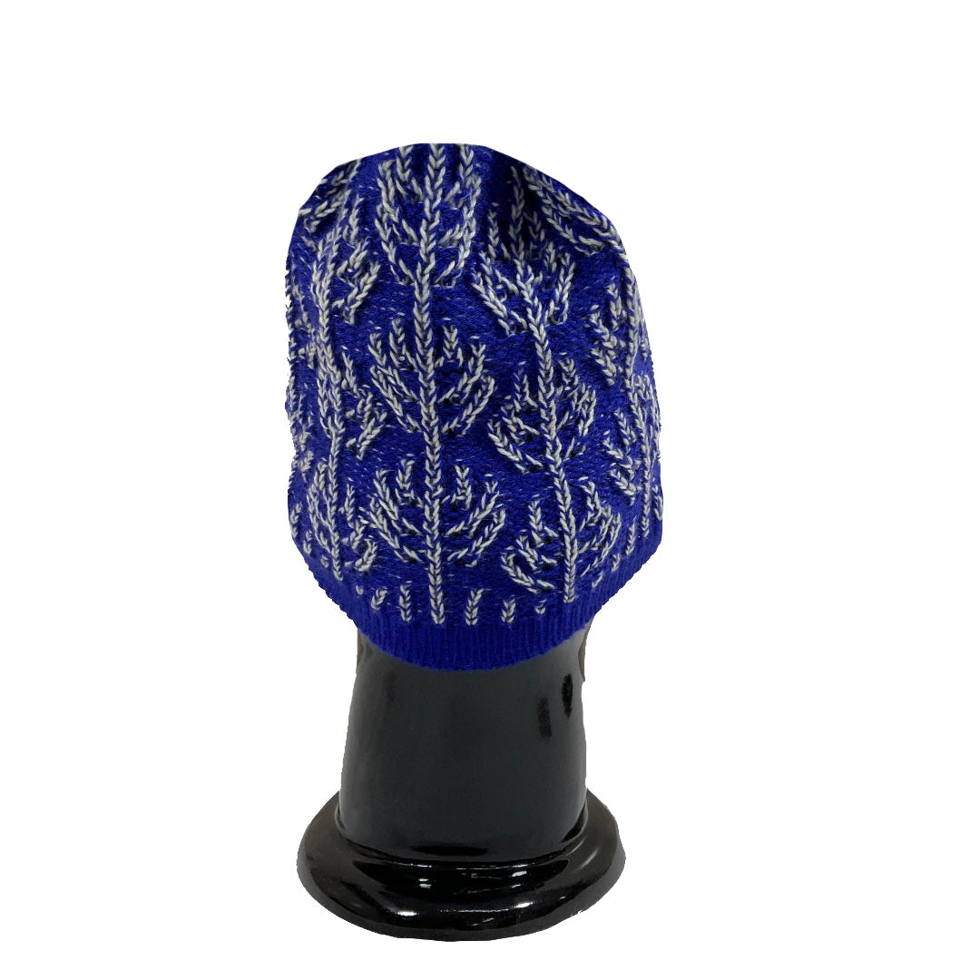 Wool Cap | Unisex | 100% Wool | Dark Blue & Ivory