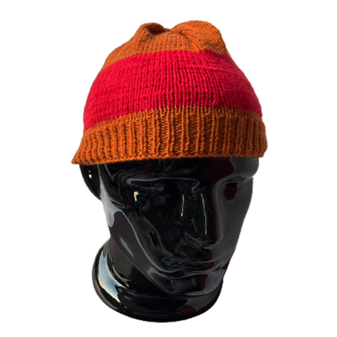 Wool Cap| Unisex | 100% Wool | Rust & Red