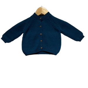 Blue Cardigan for Baby | 100% Organic Cotton-Silk - Mojopanda Organic  Store