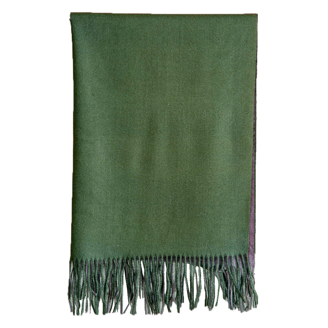 Woolen Revesible Stoles & Shawls |Green & Lilac| 70x180 CM |