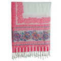 Woolen Stoles & Shawls | White & Multi | 70x210 CM |