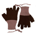 Woolen Gloves | 100 % Organic Wool | Dark Salmon & Down Town Brown