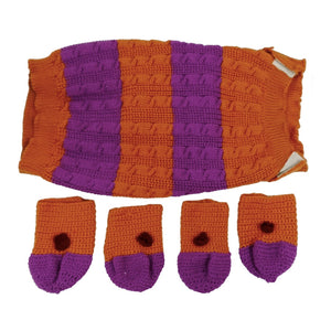 100% Wool | Dog Sweater | Colour : Grenadier and Trendy Pink | Size XL