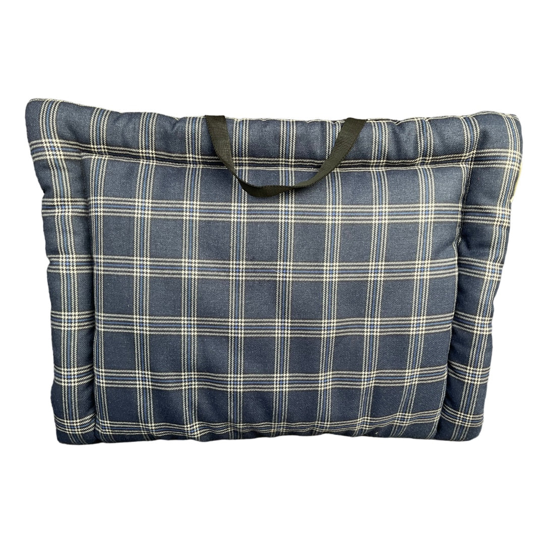 EcoSnug Luxe Dog Mattress – Maroon & Navy | Sustainable Cotton Canvas Pet Bed