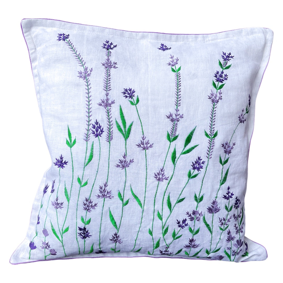 Cushion Cover with Embroidery| 100% hemp fabric