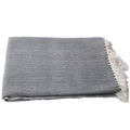 Cotton Bed Throw | Black , Grey & White