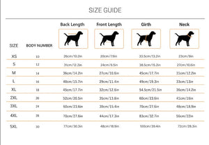 100% Wool | Dog Sweater | Size sheet