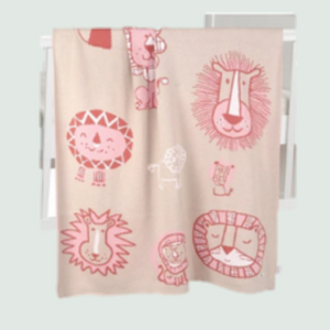 Lions of Africa Knitted AC Blanket/Quilt for Baby - Side View