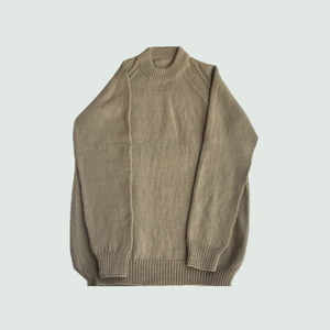 Pullover Round Neck -Beige | For Men | 100% Organic Wool - Mojopanda Organic Store