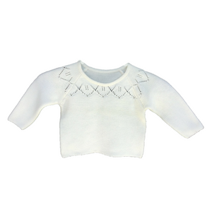 White Baby Pullover | 100% Organic Cotton - Mojopanda Organic Store