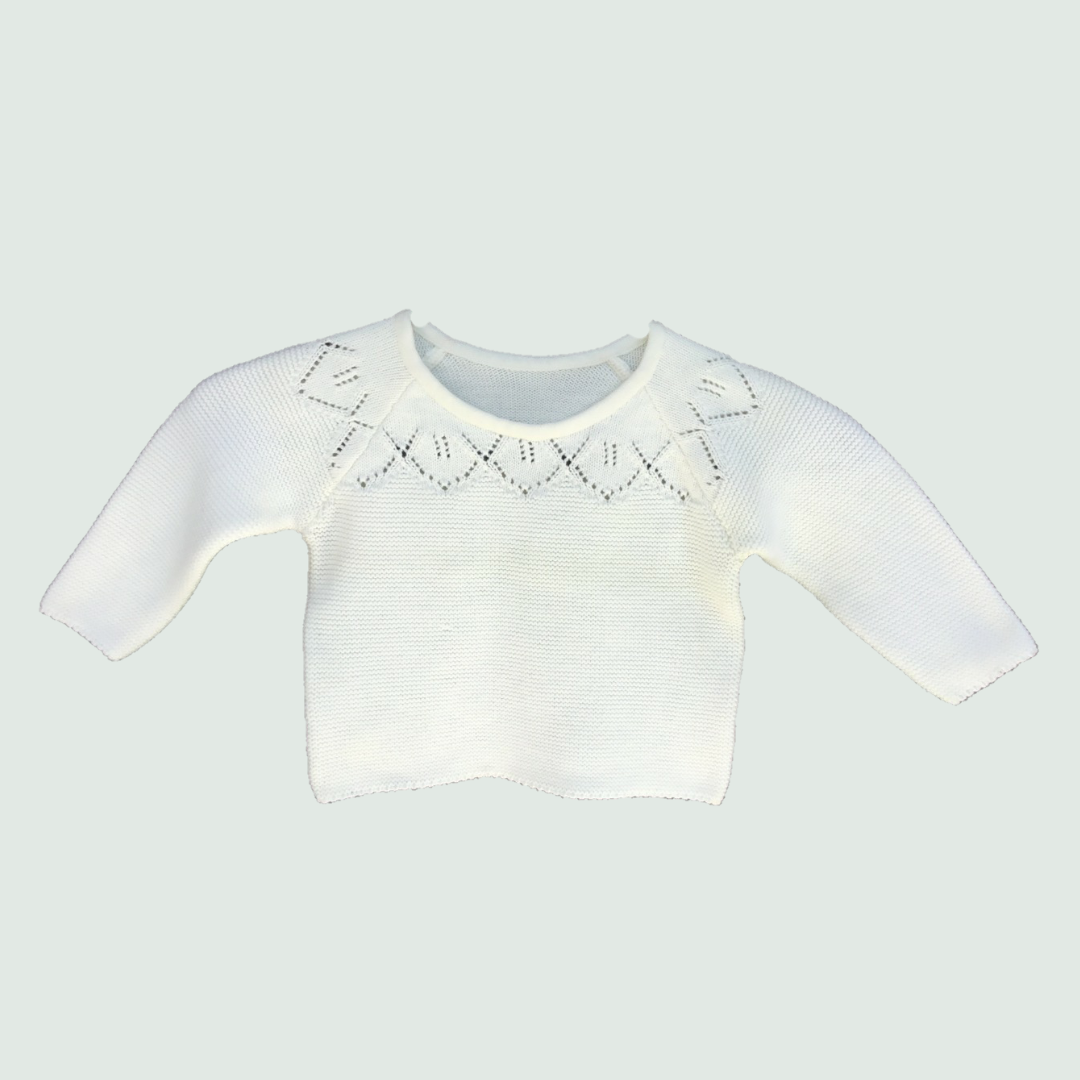 White Baby Pullover | 100% Organic Cotton - Mojopanda Organic Store