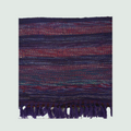 Dark Blue Patterned Floor Mat | Hand Loom - Front View