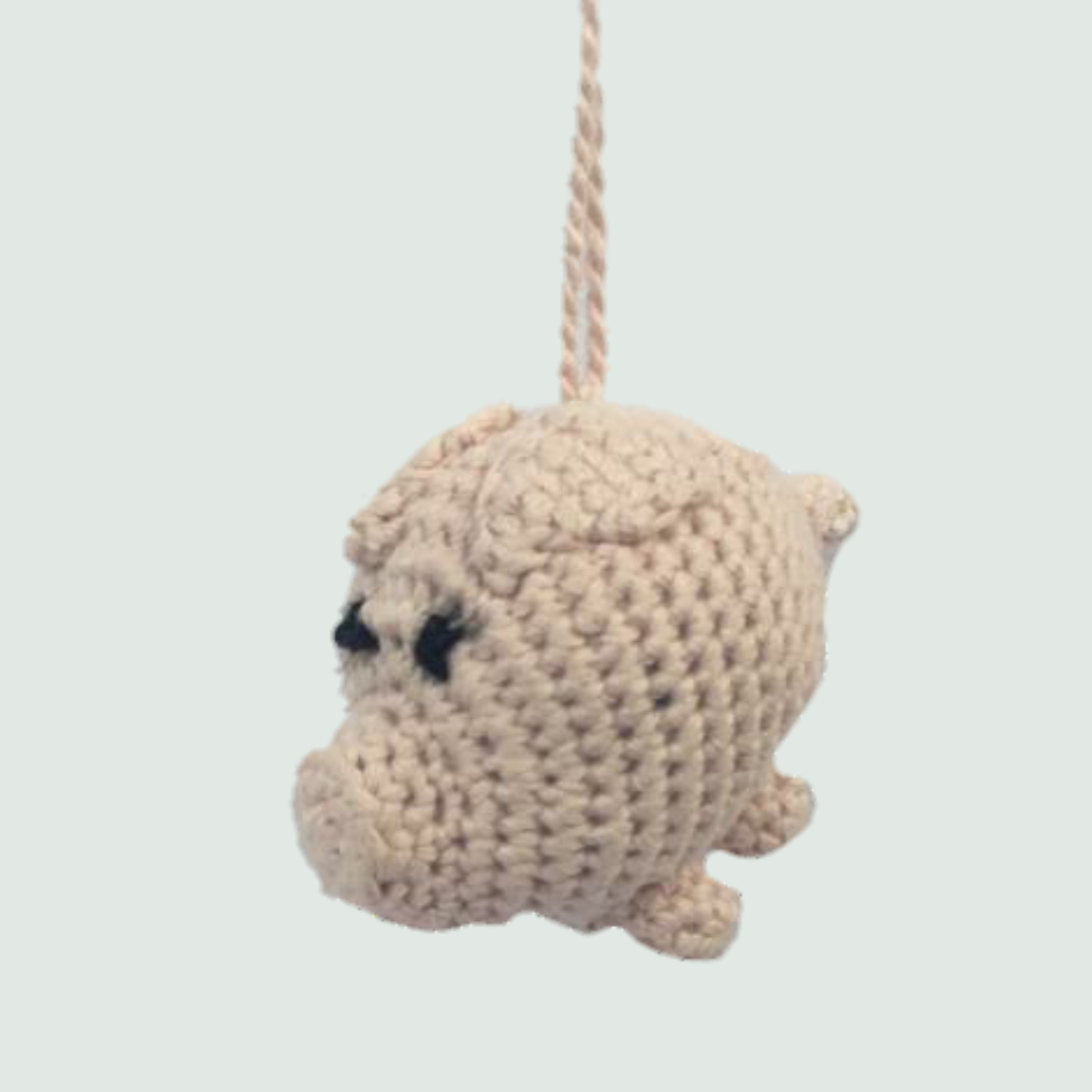 Porky Pig Crochet Stuffed/Plush/Soft Toy - Front View