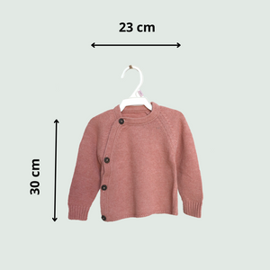 Peach Angrakha sweater for baby - Size chart - 30 cm X 23 cm