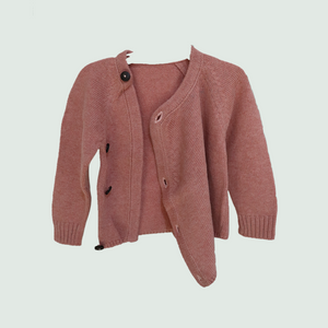 Peach Angrakha sweater for baby - Front View