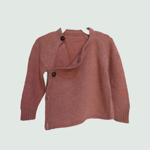 Peach Angrakha sweater for baby - Front View