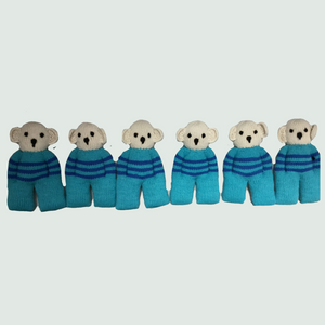 Cute Bear Hand Knitted Stuffed/Plush/Soft Toy - Front View