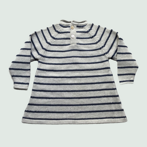 White Stripes Baby Frock - Front View