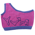 Organic Wool | Top with One Shoulder | Wild Blue & Fuchsia Fedora