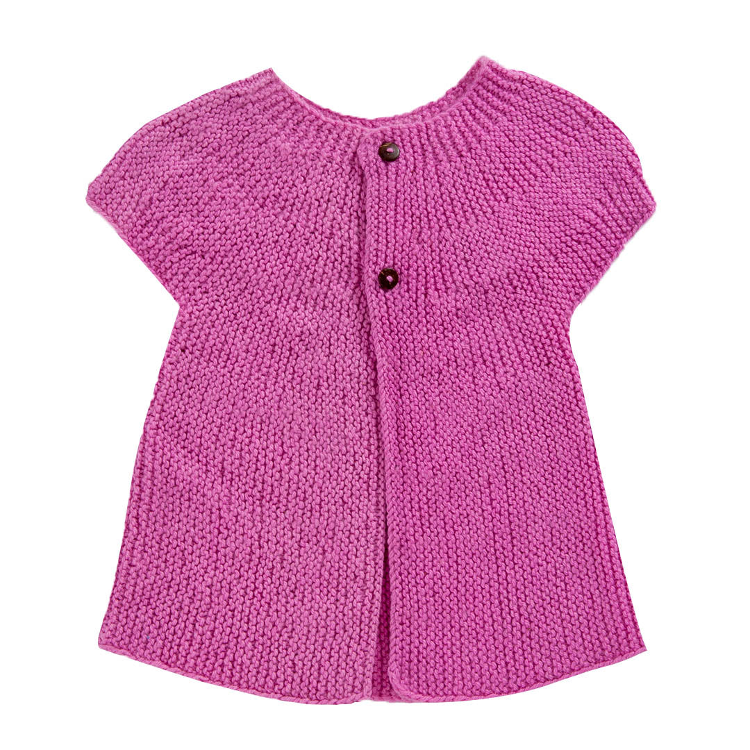 Frock Olive Green, Mustard Yellow & Classic Rose | For Baby Girl | 100% Organic Wool | Size-3 Years