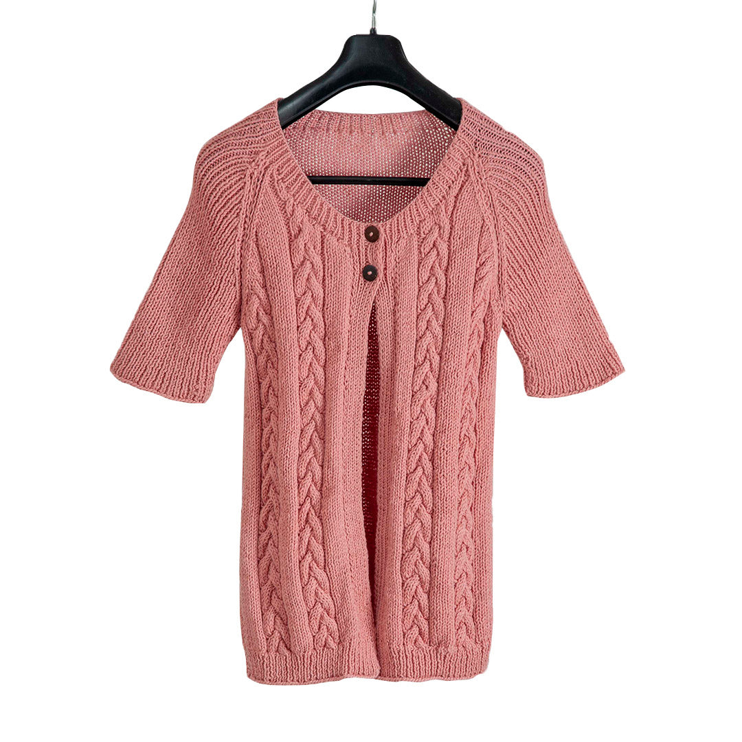 Organic Wool | Cardigan | Dark Salmon