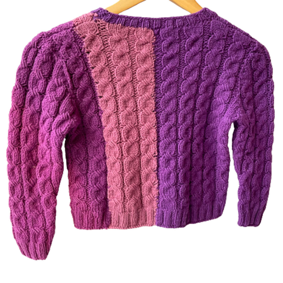 Organic Wool | Pullover | Turkish rose, purple haze & Trendy pink