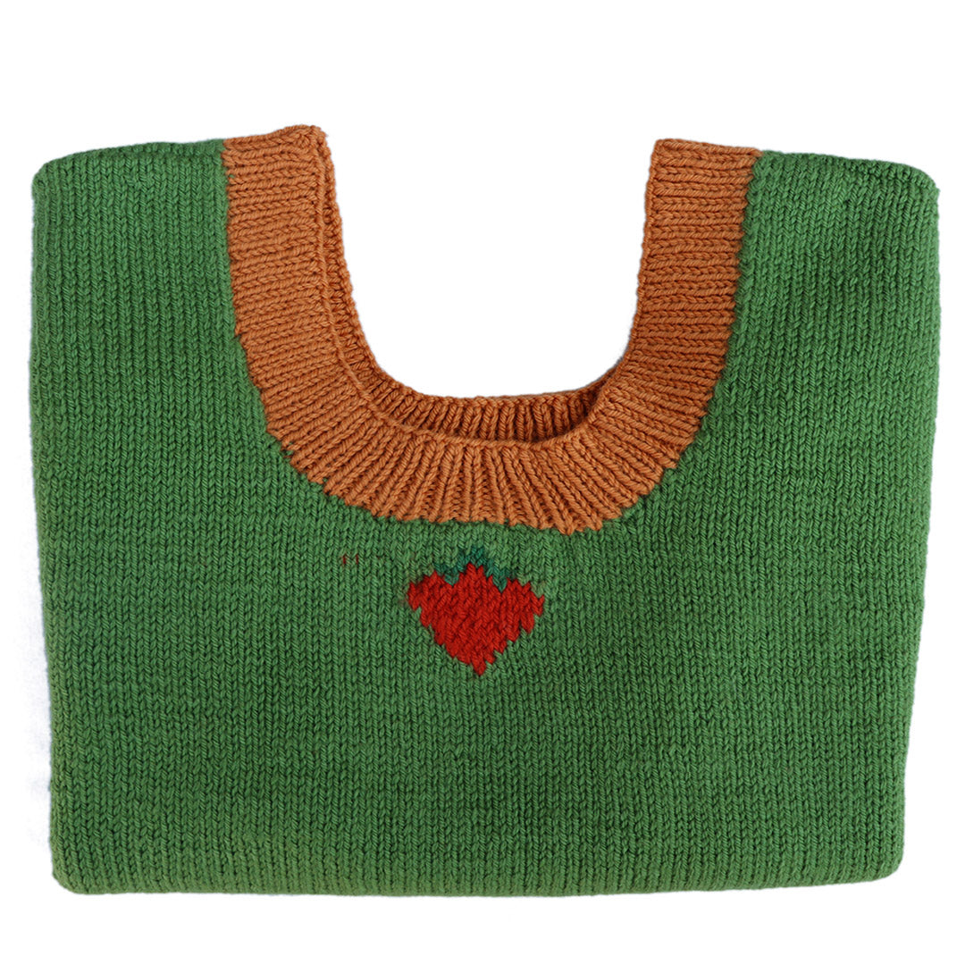 Crop Sweaters | Organic Wool | Top Strawberry Design |