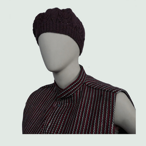 Woolen Nehru Jacket - Half Sleeve - Red, Black , Grey & white - Front View
