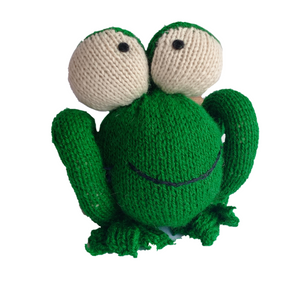 Frog Hand Knitted Stuffed/Plush/Soft Toy | 100% Organic | Health-pro - Mojopanda Organic Store