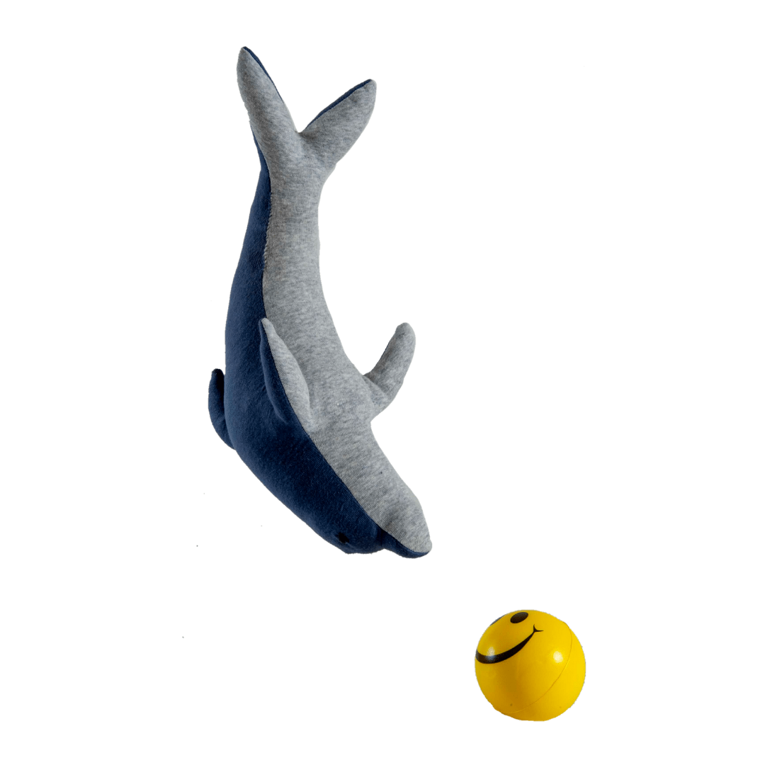 Dolphin Machine Knitted White & Dark Blue Stuffed Baby /Plush/Soft Toy | 100% Premium Cotton