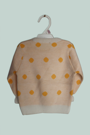 White-Yellow Polka Dot sweater - Back