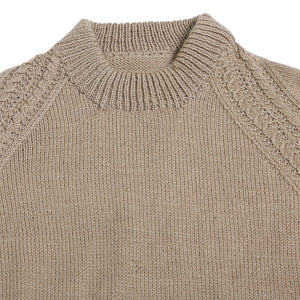 Pullover Round Neck -Beige | For Men | 100% Organic Wool - Mojopanda Organic Store