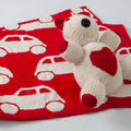 Gift Set of 2 (Blanket with Panda Bear) | 100% Organic Wool & Cotton