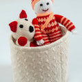 Gift Set of 3 (Basket, Doll, Panda Bear) | 100% Organic Wool