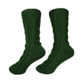 Hand-Knitted-Woollen-Socks-Men-Olive-Green
