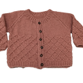 Organic Wool | Cardigan | Dark Salmon | Size- 6 Month