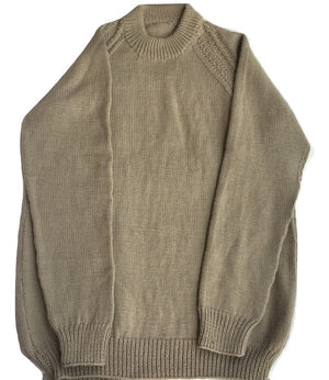 Pullover Round Neck -Beige | For Men | 100% Organic Wool - Mojopanda Organic Store