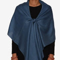 Persian Blue Stole/Shawl | 100% Wool-Silk - Mojopanda Organic Store