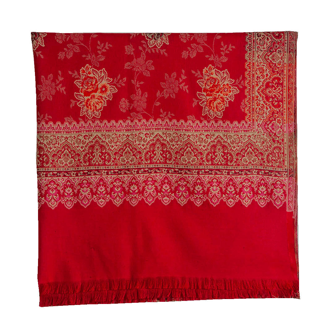 Woolen Stoles & Shawls | Red & Multi | 100x210 CM |