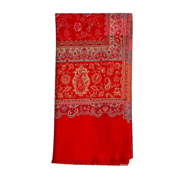 Woolen Stoles & Shawls | Red & Multi | 100x210CM |