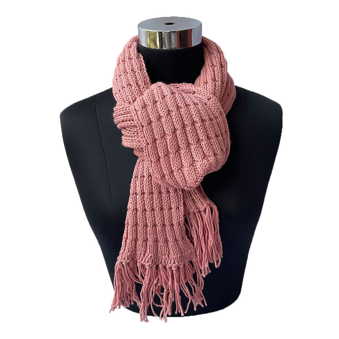 Mufflers & Neck Warmer | Dark Salmon | 100% Premium Wool | For Men & Women