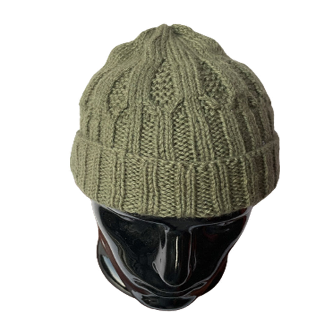 Wool Cap| Unisex  | 100% Wool | Olive Green