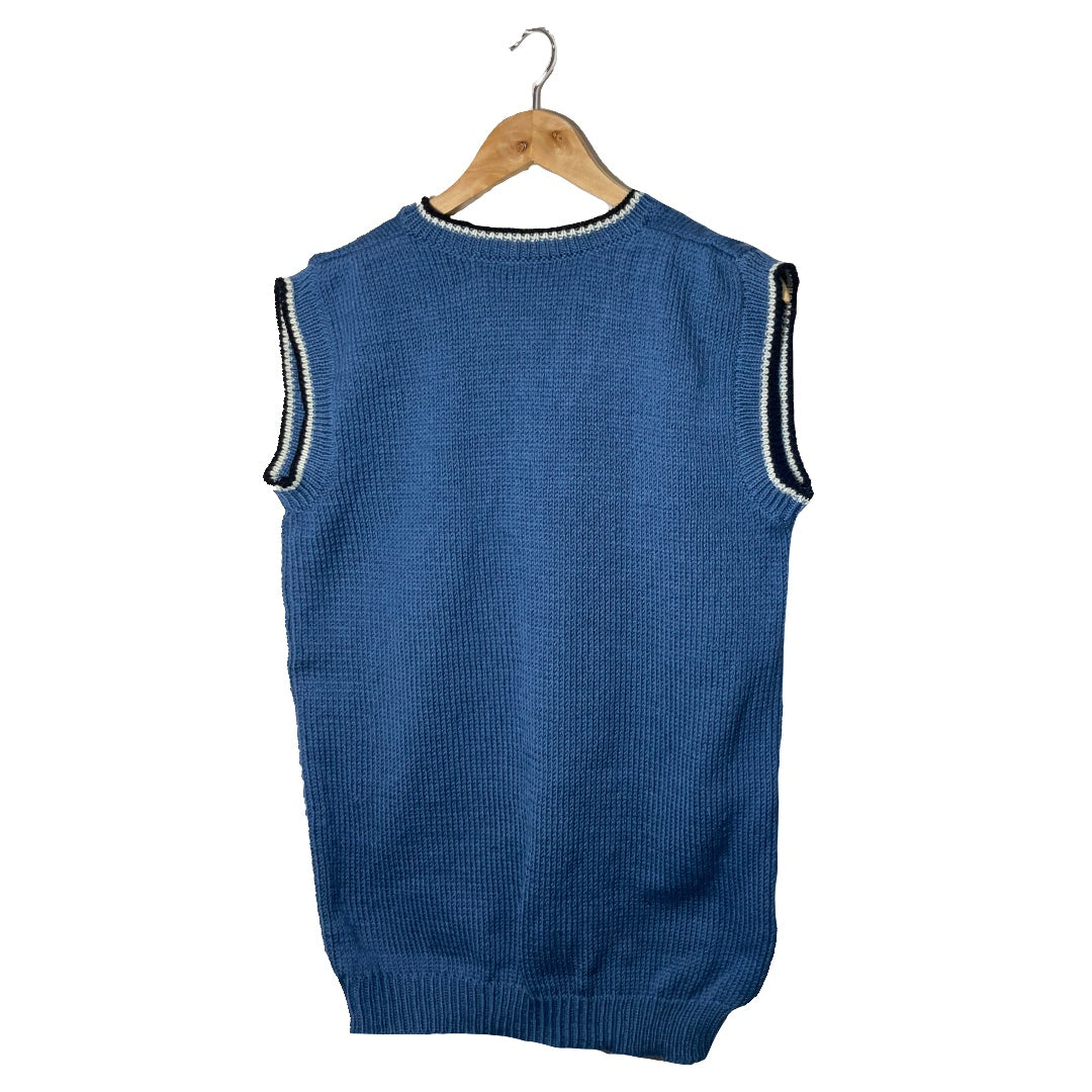 Pullover  V - Neck  Half  Sleeve - Chambray, ivory , Black |  For  Men  |  100% Organic Wool