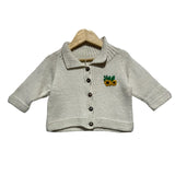 Baby Cardigan with sunflower embroidery | 100% Pure Wool| 74 - 9 months