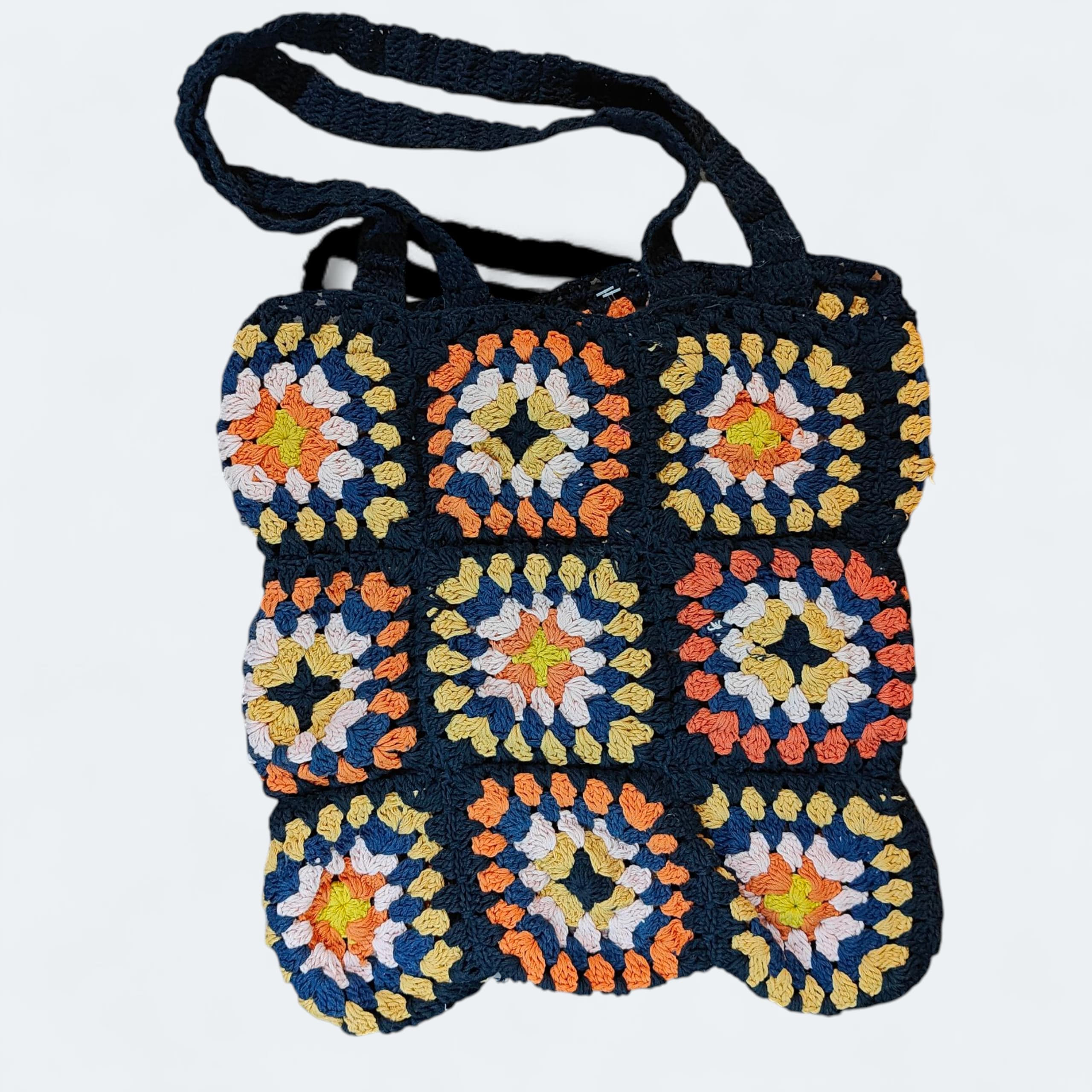 Cotton Crochet Bag –  Multi-Color - Eco-Friendly & Stylish