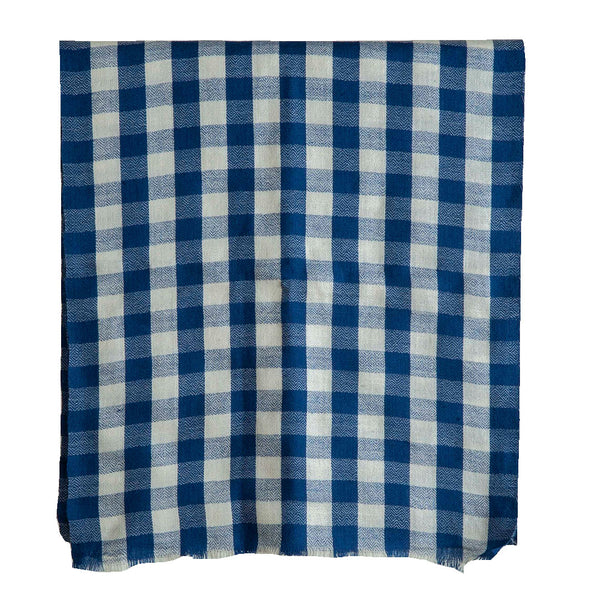 Woolen  Mufflers  | Check Design |Blue & off White | 40x200 CM