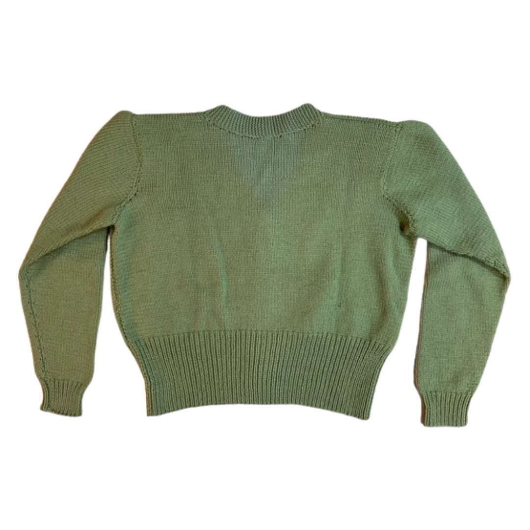 Organic Wool   | Cardigan-  Peppermint Green    |