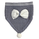 CozyKnit Pet Bandana with Attached Bow