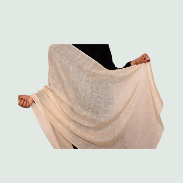 Beige Pashmina Stole | 100% Pure Cashmere | For Women - Mojopanda Organic  Store